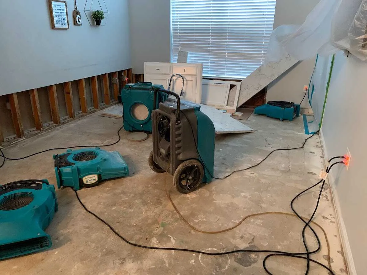 Dehumidifier in flood-cut room for Water Extraction & Removal in Walkertown